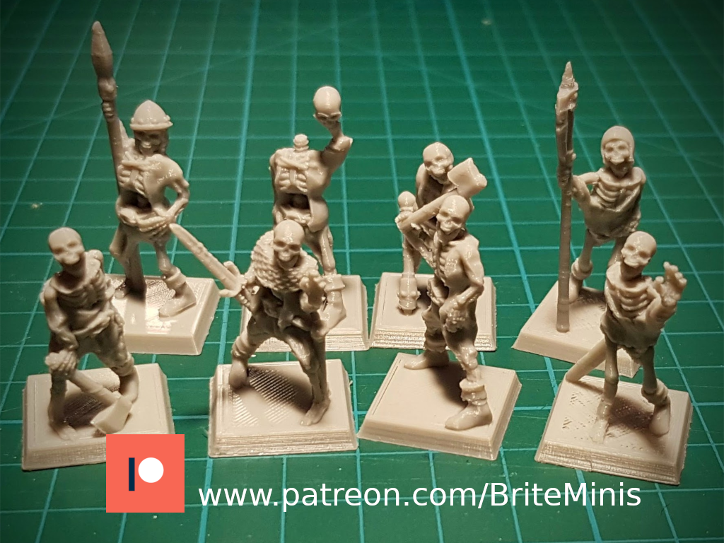 Download Free STL File Skeletons 28mm No Supports 3D Printable 